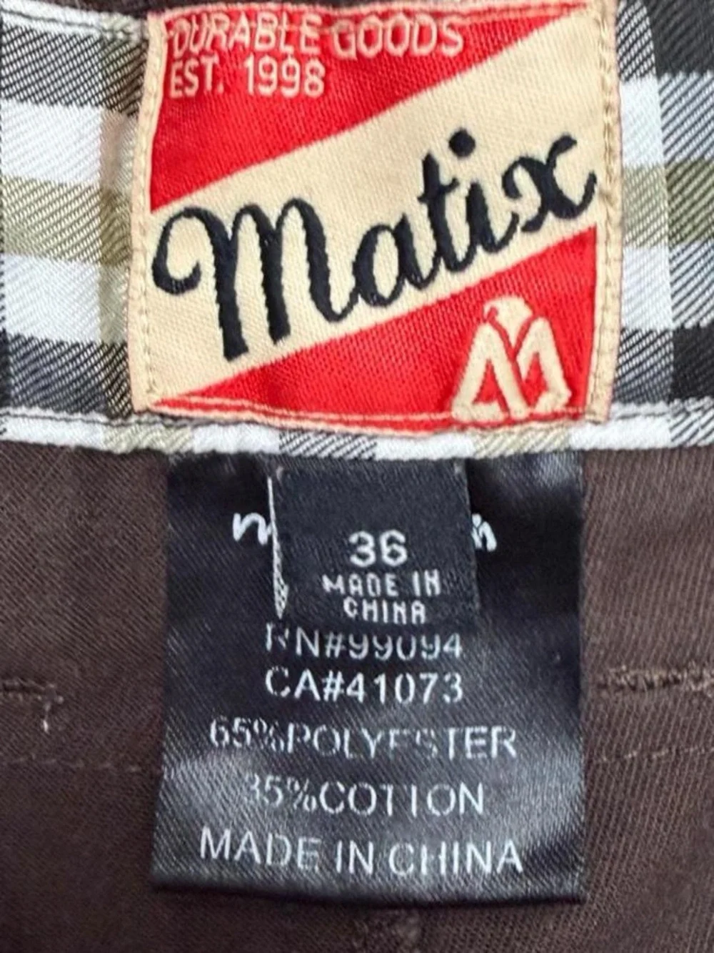 Matix Brown Chino Walk Shorts Sz 36 Y2K Skate Surf Daewon Song Flat Front